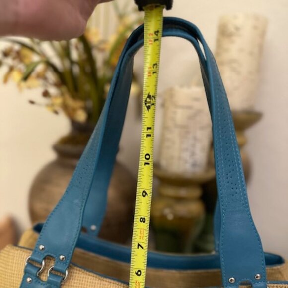 Cole Haan "Megan Straw" Shoulder/Satchel Bag with Leather Trim-VGUC - Picture 11 of 15